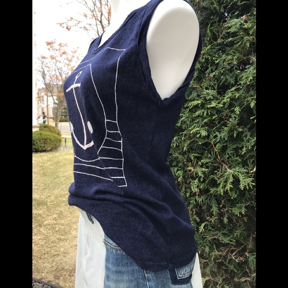 ❤️🌈🍀SUNDRY Navy Anchor top - Picture 3 of 8